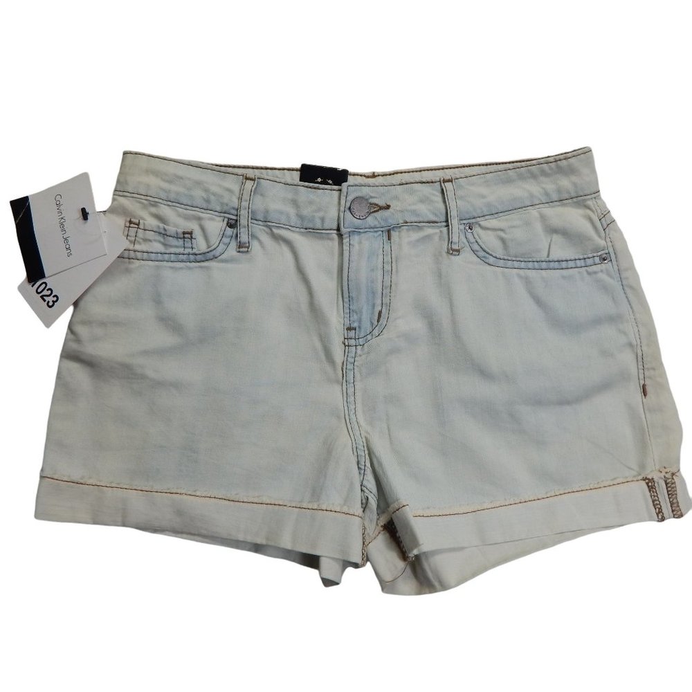 Calvin Klein Mid Rise Denim Jeans Shorts Womens Size 2 NWT